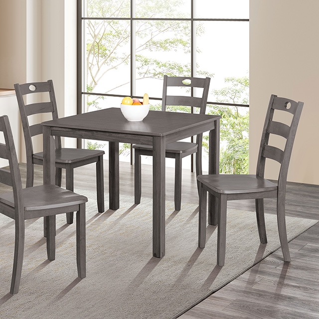 Furniture Of America Lubbock Transitional Gray 5 Pc. Dining Table Set Model FM3419GY-T-5PK-Chair