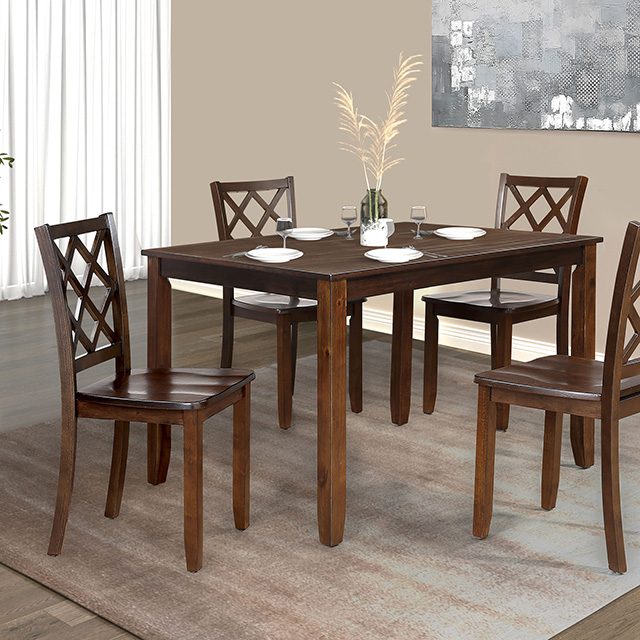 Furniture Of America Yamhill Transitional Dark Cherry 5 Pc. Dining Table Set Model FM3424CH-T-5PK-Chair