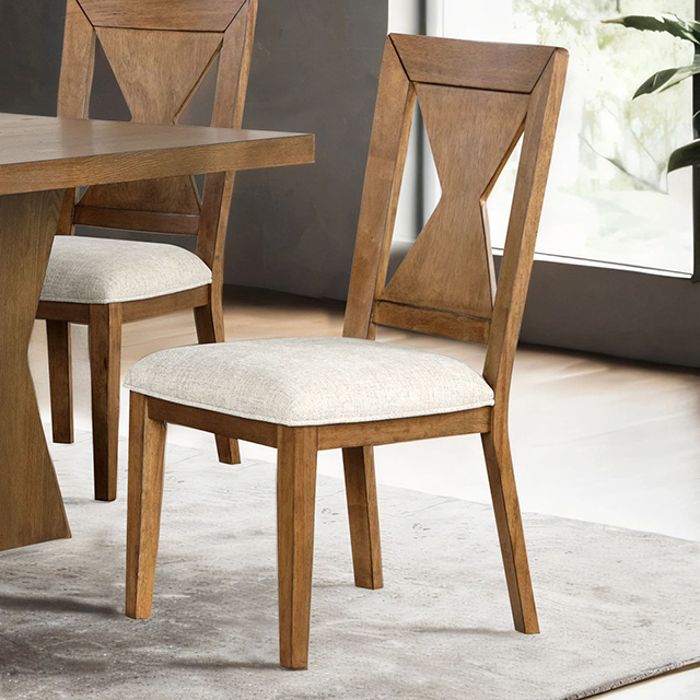 Furniture Of America Johannes Rustic Farmhouse Rustic Oak Side Chair (2/Ctn) Model FM3428AK-SC-2PK