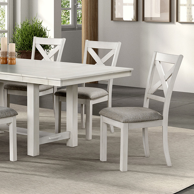 Furniture Of America Ferrone Rustic Farmhouse Rustic White Oak Dining Table Model FM3429WH-T