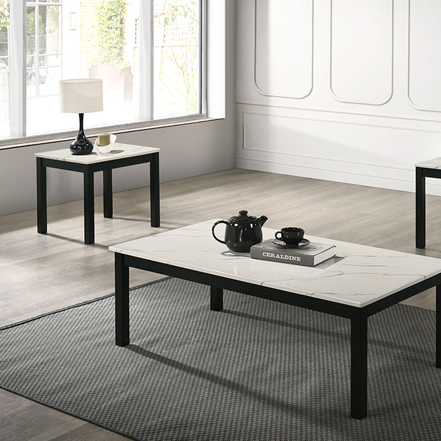 Furniture Of America Findlay Contemporary White 3 Pc. Table Set Model FM42900WH-3PK-END TABLE