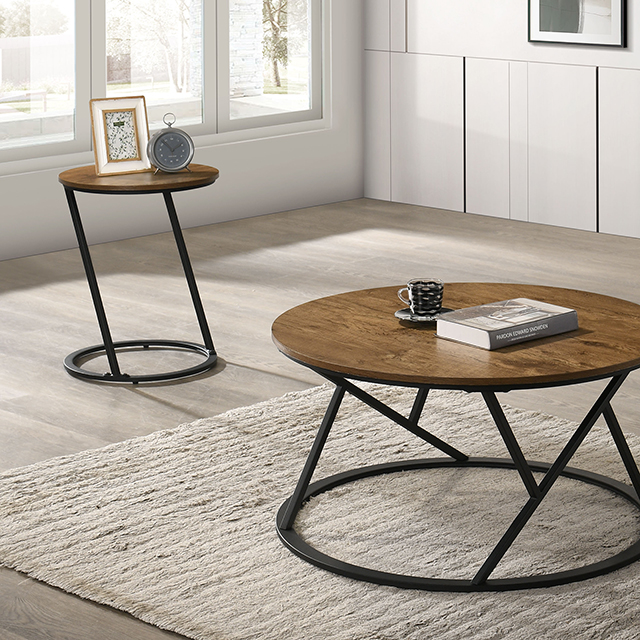 Furniture Of America Ronde Contemporary Natural 3 Pc. Table Set Model FM42905NT-3PK-END TABLE