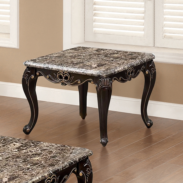 Furniture Of America Albacete Traditional Dark Walnut End Table Model FM45006BR-E