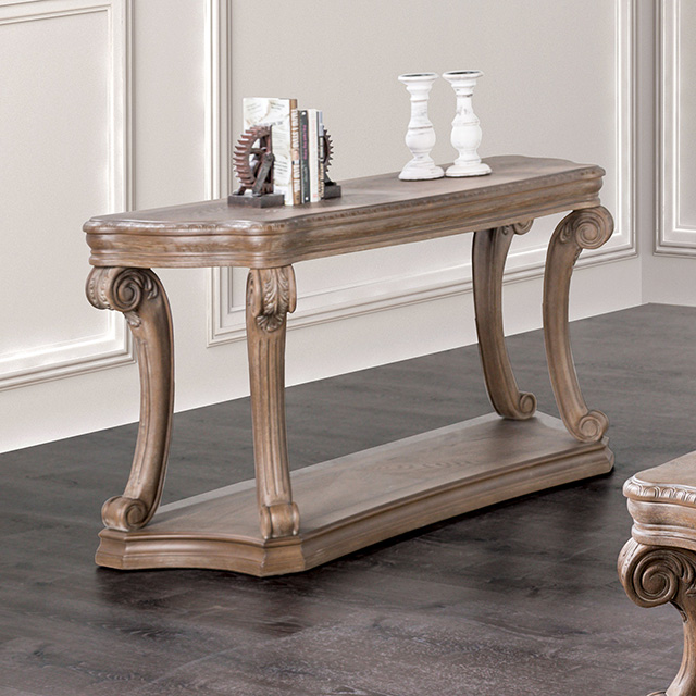 Furniture Of America Seven Oaks Traditional Weathered Oak Sofa Table Model FM4518AK-S