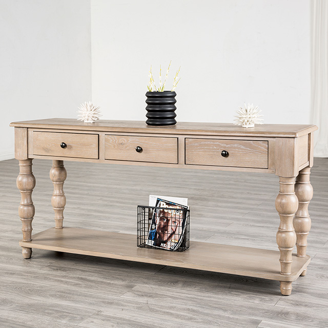 Furniture Of America Chesapeake Transitional Light White Wash Sofa Table Model FM49000AK-S