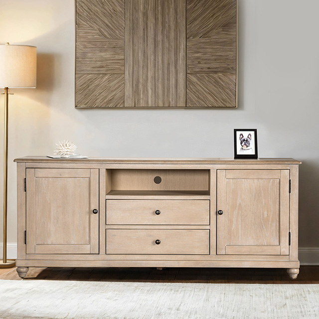 Furniture Of America Chesapeake Transitional Light White Wash 72" Tv Stand Model FM49000AK-TV