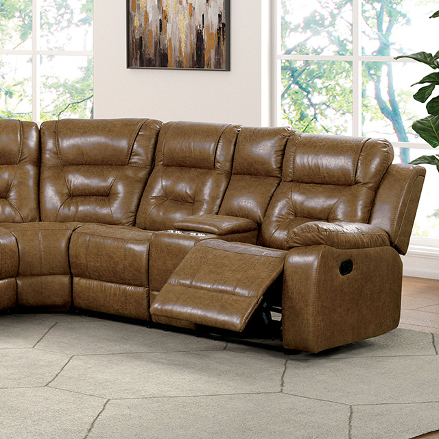 Furniture Of America Ezekius Transitional Brown Manual Sectional Model FM6011BR-M-SECT