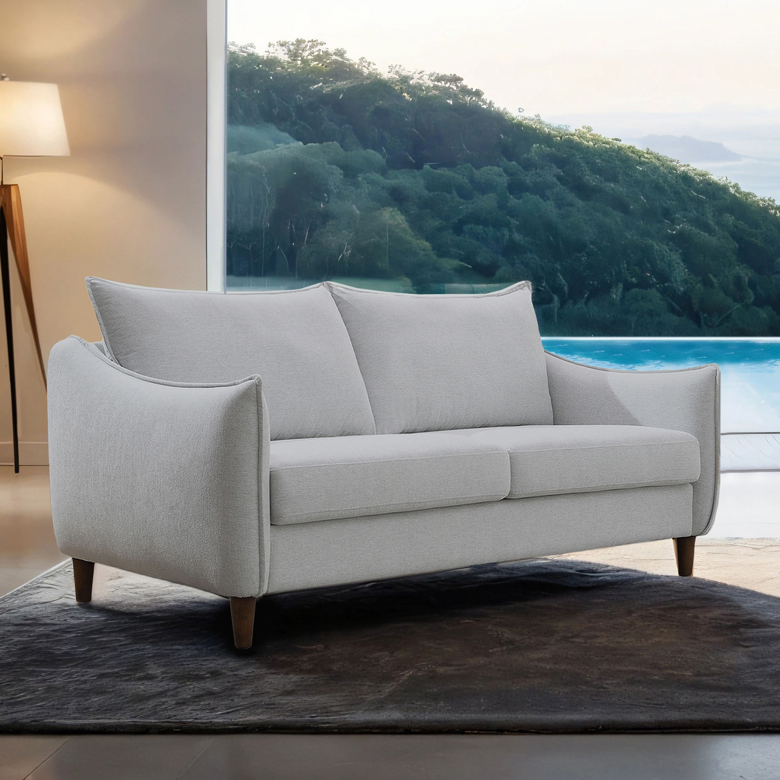 Furniture Of America Vermon Contemporary Light Gray Loveseat Model FM61004LG-LV