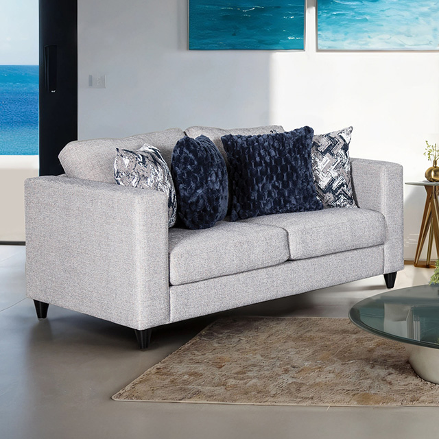 Furniture Of America Harlow Transitional Light Gray Loveseat Model FM61008LG-LV