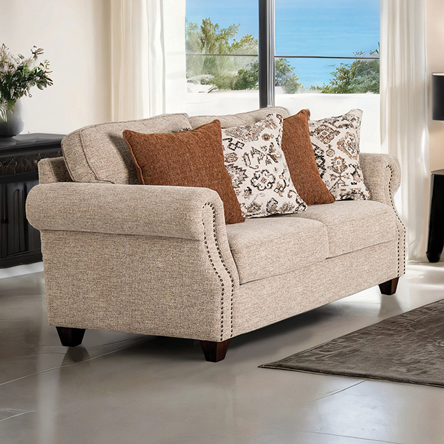 Furniture Of America Buckhurst Transitional Taupe Loveseat Model FM61110TP-LV