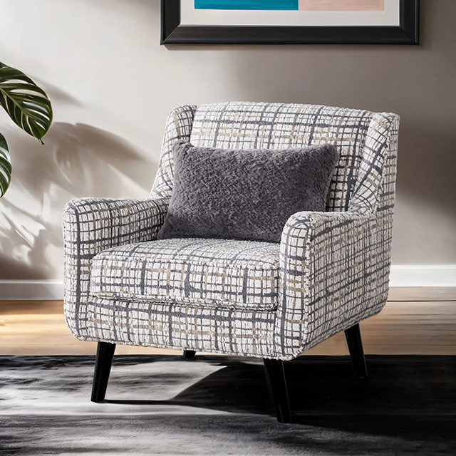 Furniture Of America Turnham Transitional White/Black Accent Chair Model FM61112WH-CH-PT