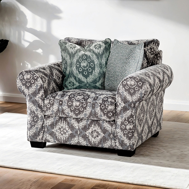 Furniture Of America Queensbury Transitional White Accent Chair Model FM61113WH-CH-PT