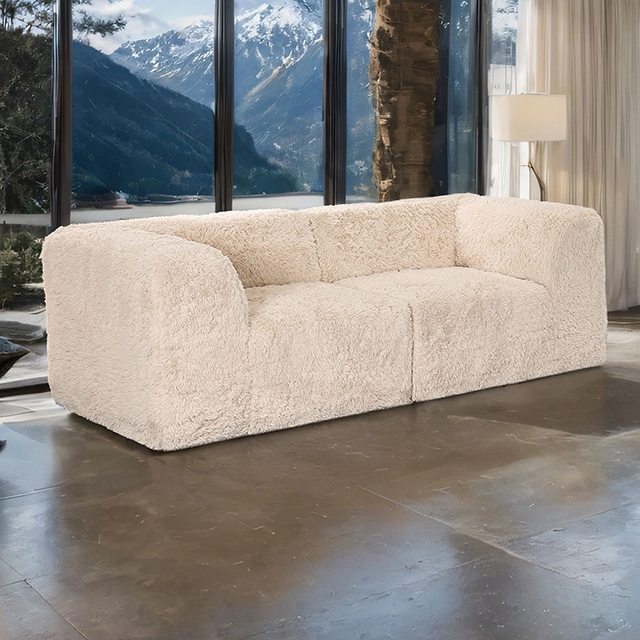 Furniture Of America Nappi Contemporary Sand Loveseat (Compressed Foam) Model FM62102BG-LV-PK