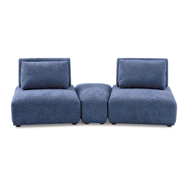 Furniture Of America Stavanger Contemporary Blue Curved 2-Seater W/ Ot Model FM63001BL-D