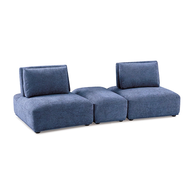 Furniture Of America Stavanger Contemporary Blue 2-Seater W/ Rect Ot Model FM63001BL-E
