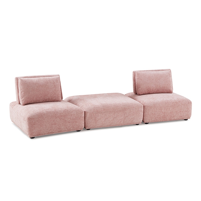 Furniture Of America Stavanger Contemporary Pink 2-Seater W/ Square Ot Model FM63001PK-C