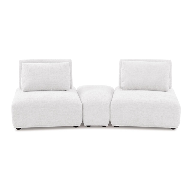 Furniture Of America Stavanger Contemporary White Curved 2-Seater W/ Ot Model FM63001WH-D