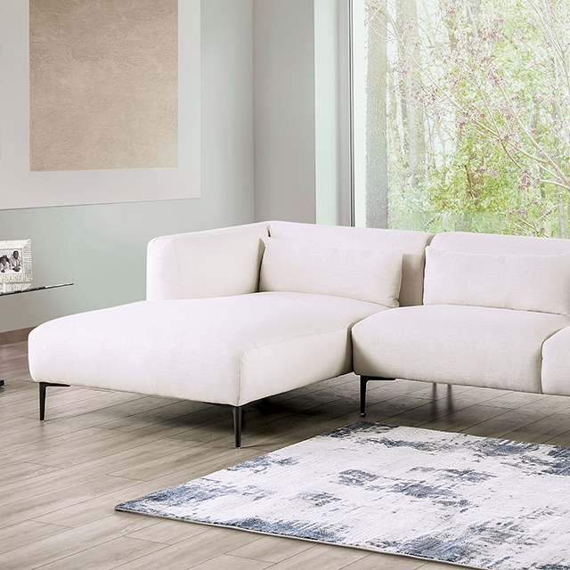 Furniture Of America Paderborn Contemporary Linen White Sectional, Left Chaise Model FM63002WH-SECT-L