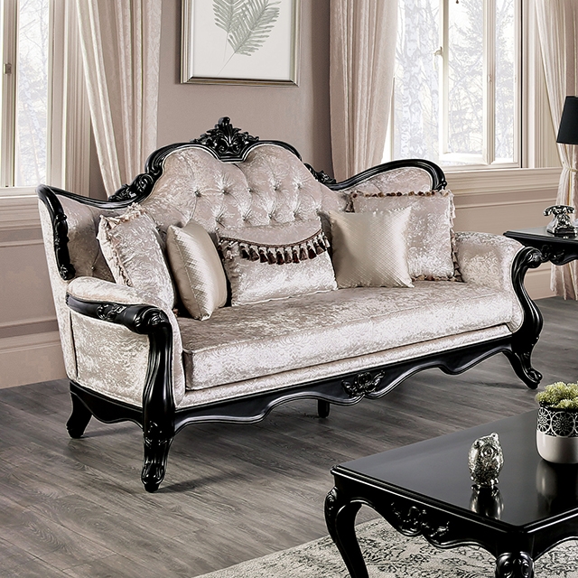 Furniture Of America Acapulco Traditional Black/Off-White Sofa Model FM65001ES-SF