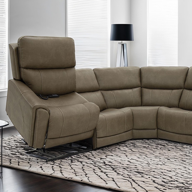 Furniture Of America Orpheus Contemporary Brown Power Sectional W/ Lift Chair Model FM68100BR-SECT-LC