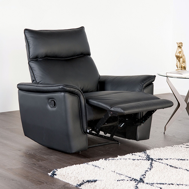 Furniture Of America Bienne Transitional Black Recliner Chair Model FM69002BK-CH-M