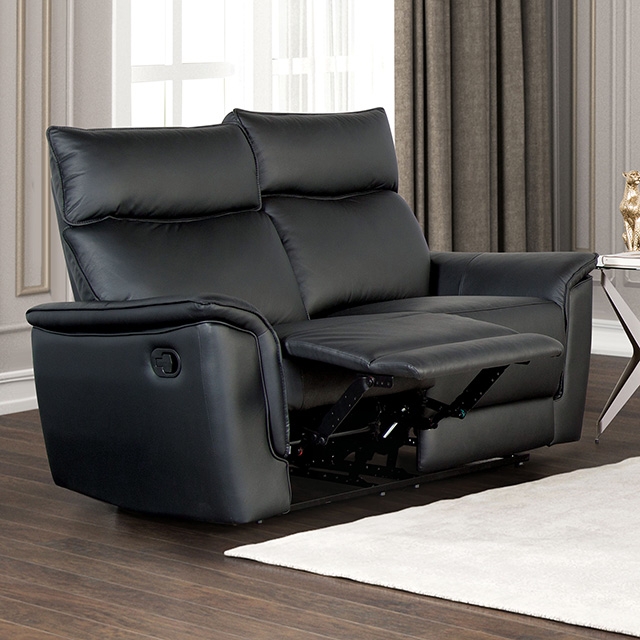 Furniture Of America Bienne Transitional Black Loveseat Manual Recliner Model FM69002BK-LV-M