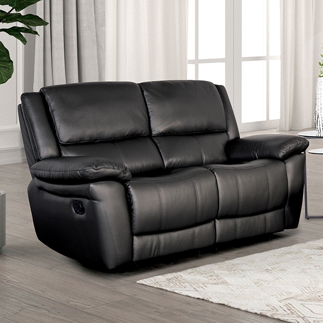 Furniture Of America Glarus Transitional Black Loveseat Manual Recliner Model FM69003BK-LV-M