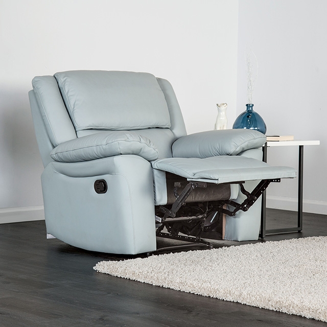 Furniture Of America Glarus Transitional Powder Blue Recliner Chair Model FM69003BL-CH-M