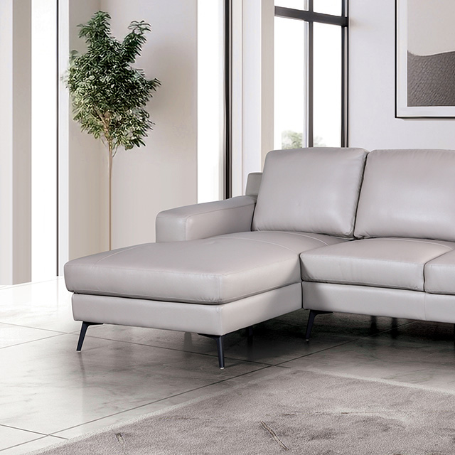 Furniture Of America Stordal Contemporary Light Gray Sectional, Left Chaise Model FM69004LG-SECT-L