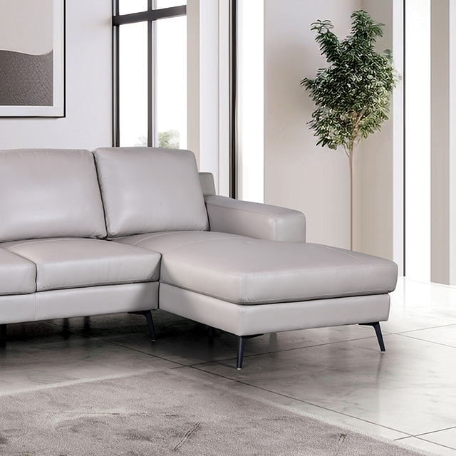Furniture Of America Stordal Contemporary Light Gray Sectional, Right Chaise Model FM69004LG-SECT-R