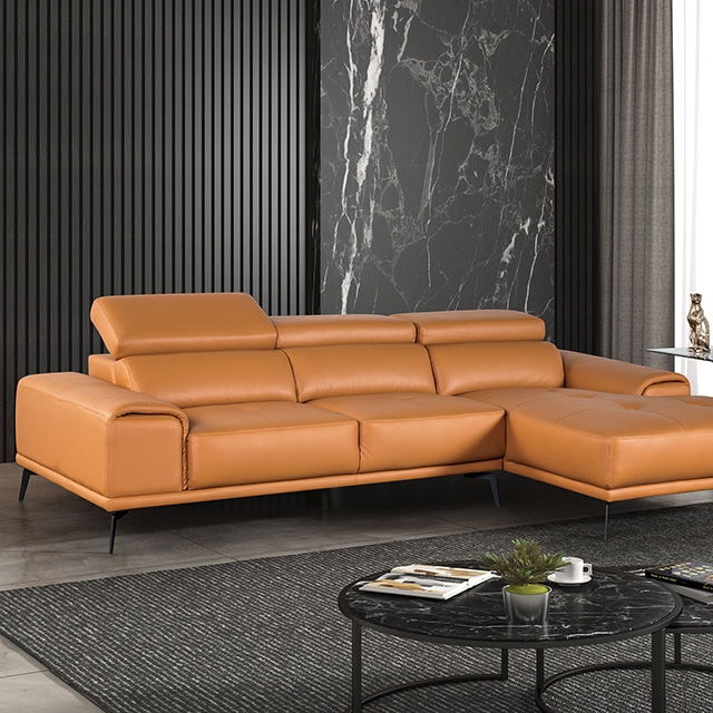 Furniture Of America Vadso Contemporary Tangerine Sectional, Right Chaise Model FM69005LB-SECT-R