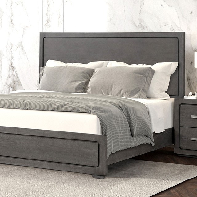Furniture Of America Crowthorne Contemporary Warm Gray Bed Model FM70100GY-Queen Bed