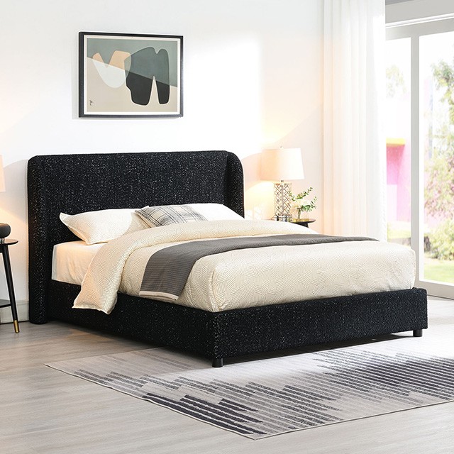 Furniture Of America Laverni Contemporary Black Bed Model FM71003BK-Queen Bed