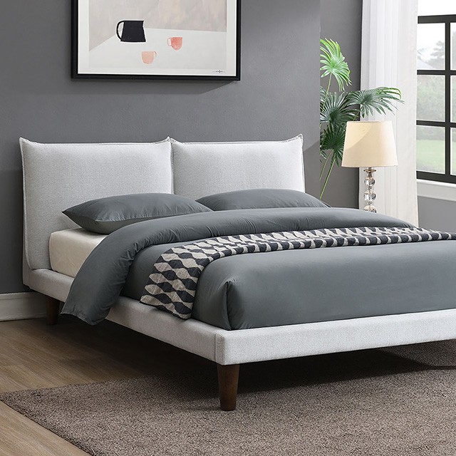 Furniture Of America Verwood Contemporary Light Gray Bed Model FM71004LG-Queen Bed