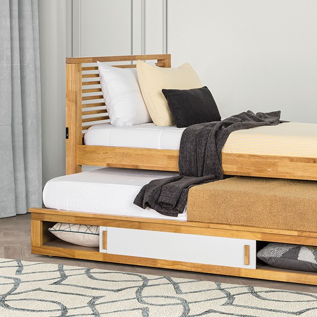 Furniture Of America Dayville Transitional Light Oak Bed Model FM7103AK-Captain Twin Bed