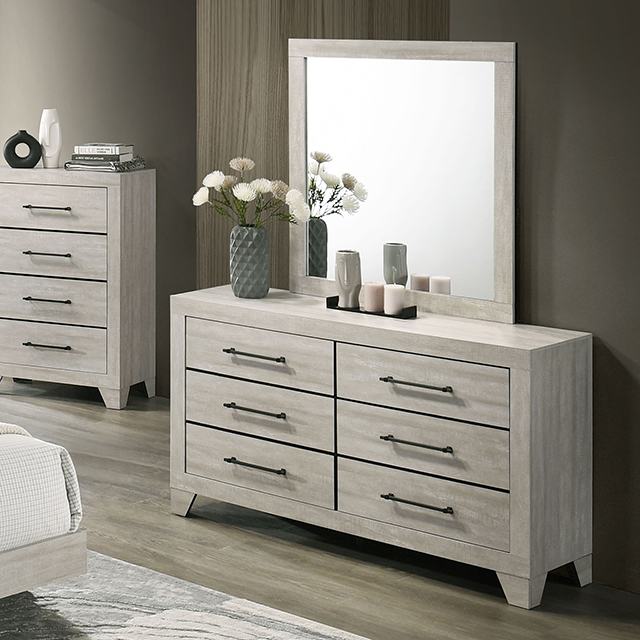 Furniture Of America Dubuque Contemporary Light Gray Dresser Model FM72003LG-D