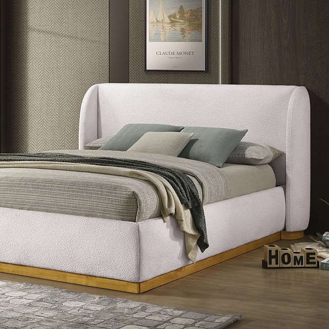 Furniture Of America Whitman Contemporary White/Natural Oak Bed Model FM72004WH-Queen Bed