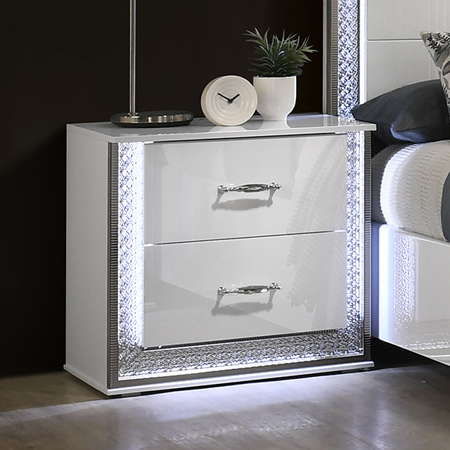 Furniture Of America Hazeline Glam White Nightstand Model FM72010WH-N