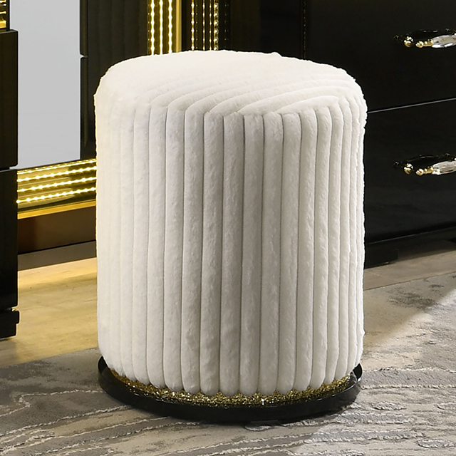 Furniture Of America Lucida Contemporary Black Vanity Stool Model FM72015BK-VS
