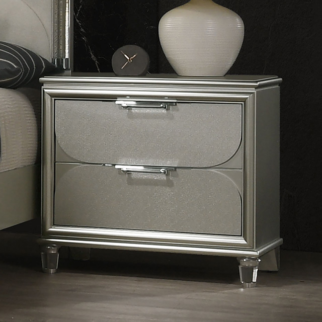 Furniture Of America Sheridan Contemporary Silver Nightstand Model FM72080SV-N