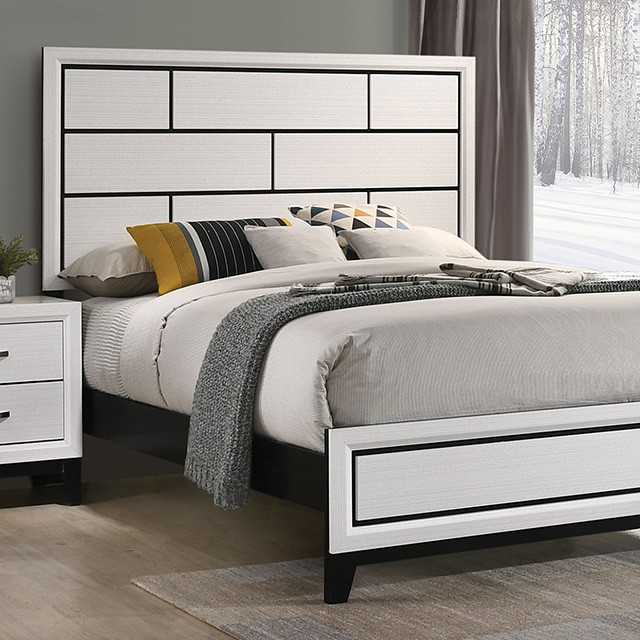 Furniture Of America Errico Contemporary White Bed Model FM7215WH-E.King Bed