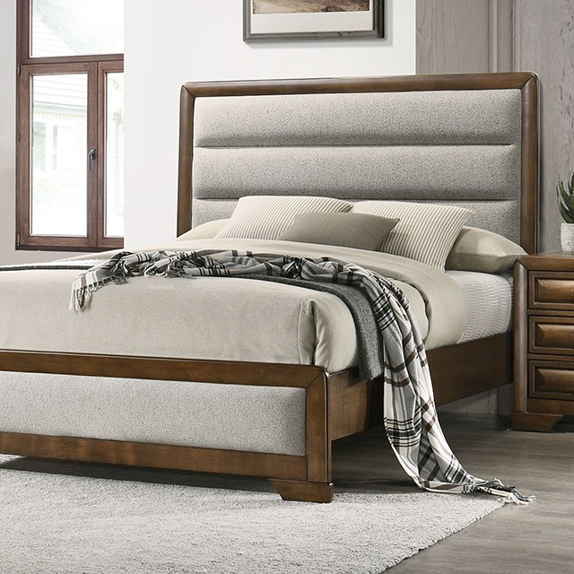 Furniture Of America Caerwys Transitional Brown/Light Gray Bed Model FM7231BR-Queen Bed