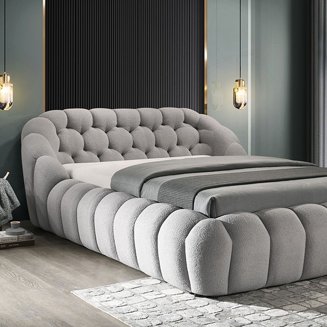 Furniture Of America Newquay Contemporary Gray Bed Model FM7260GY-Queen Bed