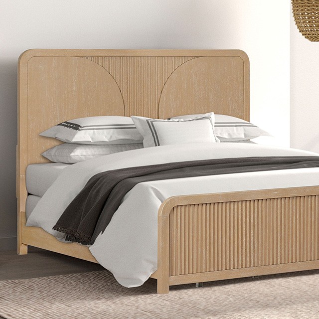 Furniture Of America Tangentry Modern Natural Bed Model FM73001NT-Queen Bed