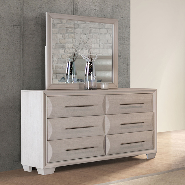 Furniture Of America Hinwitz Transitional White Oak Dresser Model FM7399WH-D