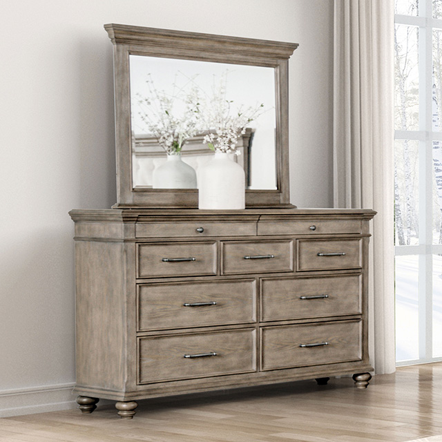 Furniture Of America Philomath Transitional Aged Oak Dresser Model FM7430BR-D