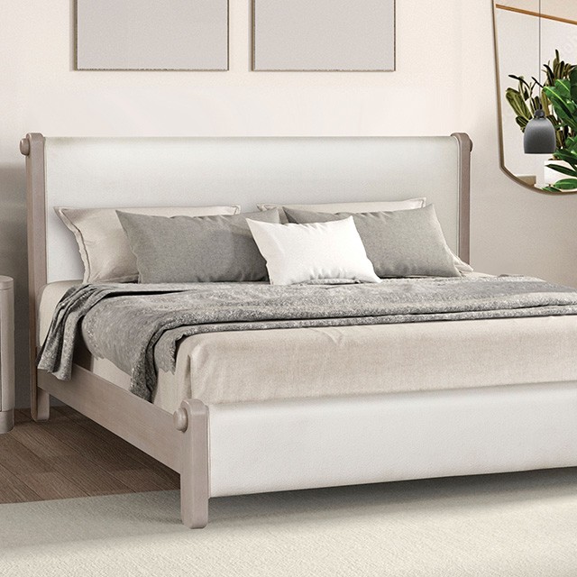 Furniture Of America Pocatello Modern Contemporary White Oak Bed Model FM79010AK-Queen Bed