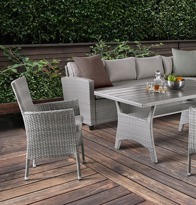 Furniture Of America Kimana Contemporary Gray 5 Pc. Patio Dining Set Model FM80001GG-SET+2CH-Sectional