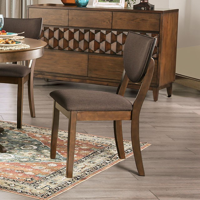 Furniture Of America Marina Transitional Walnut/Dark Chocolate Side Chair (2/Ctn) Model FOA3787SC-2PK