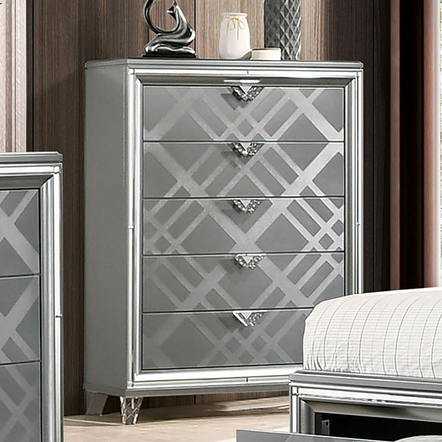 Furniture Of America Emmeline Contemporary Silver Chest Model FOA7147C